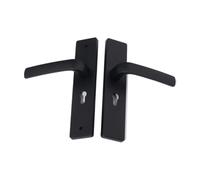 Manija de puerta silenciosa de aleación de aluminio con resorte, manija de puerta de madera negra for dormitorio, baño conjunto, cocina(06 613 Big 50 reverse insertion)