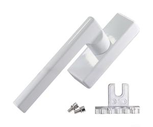 Manija de ventana de aluminio construida para uso de apertura interior y alineación de bloqueo de inclinación inversa en tipos de giro deslizante e inclinable estándar (blanco)