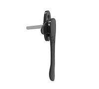 Manija de ventana de PVC con pestillo de bloqueo Manija de ventana con cerradura de aleación de aluminio, delgada y plana, cuadrada, para ventana abatible y puerta plegable de PVC, negro y oro(Black)