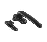 Manija de ventana y puerta con cerradura antirrobo hecha de aleación de aluminio diseñada para un manejo seguro y cómodo (negro derecho)