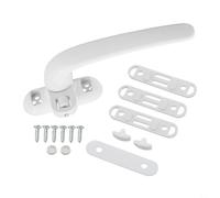 Manija de ventana y puerta con cerradura antirrobo hecha de aleación de aluminio diseñada para un manejo seguro y cómodo (blanco derecho)