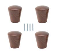 Manija Del Gabinete 4 Piezas Pomo Y Tirador De Madera Maciza Tirador Mini Cajón De Armario Tirador Redondo Pequeño,Nogal Negro,Superficie Curva De 24 * 28mm