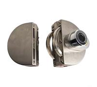 Manija electrónica de puerta, cerradura de puerta de vidrio con huella dactilar con llave mecánica, control biométrico para puerta de vidrio doble individual, cerradura de oficina de acero inoxidable