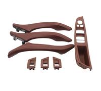 Manija Interior Coche Para 5 Series F10 F11 523i 525i 528i 530 Conductor Derecho RHD Conjunto Manija Puerta Cuero Interior Coche Juego 7 Piezas(Model A Redbrown)