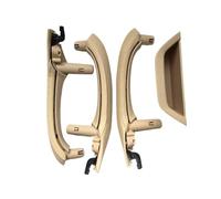 Manija interior de puerta de coche con volante a la derecha con conjunto de manija de cuero compatible con BMW X3 X4 F25 F26 2010-2016(Beige)