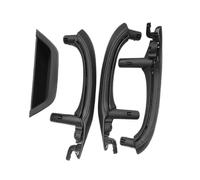 Manija interior de puerta de coche con volante a la izquierda con conjunto de manija de cuero compatible con BMW X3 X4 F25 F26 2010-2016(Black)