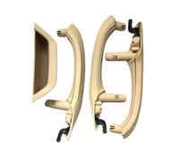 Manija interior de puerta de coche con volante a la izquierda con conjunto de manija de cuero compatible con BMW X3 X4 F25 F26 2010-2016(Beige)