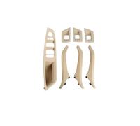 Manija Interior Puerta Coche Para Serie 5 F10 F11 520 523 525 528 530i Interior RHD Conjunto manijas interiores cuero para puertas izquierdas y derechas automóviles(LHD Beige)