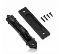 Manija Negra para Puerta Corrediza de Granero, Manijas de Doble Cara para Gabinete de Puerta, Fácil Instalación, Diseño Innovador