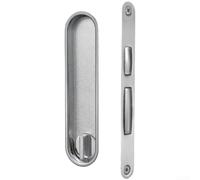 Manija Oculta Minimalista para Puerta Deslizante | Aleación de zinc, para resistencia desgaste, acabado pulido, empotrado, uso interior(Silver)