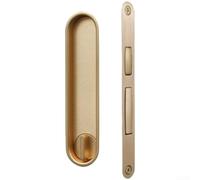 Manija Oculta Minimalista para Puerta Deslizante | Aleación de zinc, para resistencia desgaste, acabado pulido, empotrado, uso interior(Gold)
