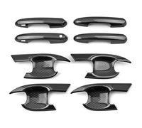 Manija Puerta Coche para T&oyota para Highlander XU70 2020 2021 2022 2023 Cubierta Manija Puerta Cubierta Tira Exterior Galvanizada con Cerradura Inteligente(A and B Carbon)