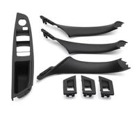 Manija puerta exterior del coche Tirador de puerta interior fibra carbono para BMW Serie 5 F10 F18 523 525 528 9 colores para volante a la izquierda, LHD, beige, negro, 7 piezas(Model B Black)