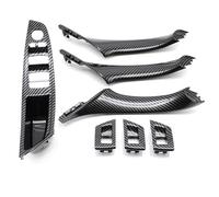 Manija puerta exterior del coche Tirador de puerta interior fibra carbono para BMW Serie 5 F10 F18 523 525 528 9 colores para volante a la izquierda, LHD, beige, negro, 7 piezas(Model A Carbonfiber)