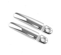 Manija Puerta Exterior Delantera Cubierta Manija Puerta Exterior Estilo Cromo/fibra Carbono Coche Embellecedores Para TT MK1 A2 2000-2003 2004 2005(Silver 3)