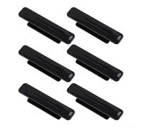 Manijas adhesivas para gabinetes de cocina y armarios sin taladrar, tiradores de plástico de 4.3 x 0.9 x 0.9 x 0.8 pulgadas con cinta extraíble de doble cara, negro/blanco/gris (paquete de 6) (negro)