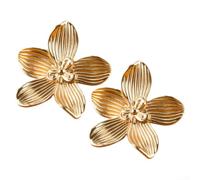 Manijas creativas para cajones de metal con hojas de flores hechas de aleación de zinc, para armarios de cocina y muebles que requieren decoración y herrajes (dorado-2)