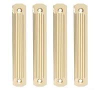 Manijas de aluminio para puertas correderas de 4.75 pulgadas, diseño sin taladro para armarios, puertas de balcón, armarios de cocina y puertas mosquiteras, juego de 4 piezas (dorado)