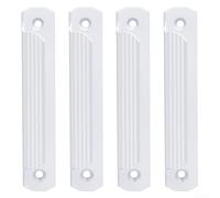Manijas de aluminio para puertas correderas de 4.75 pulgadas, diseño sin taladro para armarios, puertas de balcón, armarios de cocina y puertas mosquiteras, juego de 4 piezas (blanco)