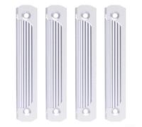 Manijas de aluminio para puertas correderas de 4.75 pulgadas, diseño sin taladro para armarios, puertas de balcón, armarios de cocina y puertas mosquiteras, juego de 4 piezas (plateado)