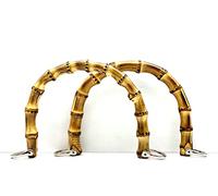 Manijas de bambú en forma de U, 16,5 cm, asas para bolso de mano, para hacer bolsos, hacer bolsos, reemplazo de mango, forma redonda y U, un par (2 piezas) por lote M36