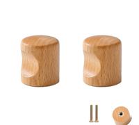 Manijas De Cajón 2 Piezas Tirador Y Tirador De Madera Cajón Puerta De Armario Tirador Largo De Madera,Diámetro Cilíndrico 20mm