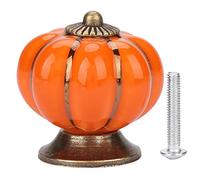 Manijas de cerámica, perillas de calabaza, tirador de manija de estilo europeo para muebles de cajones de gabinetes de habitación(naranja)