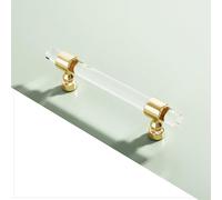 Manijas de gabinete 2 paquetes de tiradores de cristal for armarios, pomos de cajón de aleación de zinc, palancas for puertas de cocina, baños, armarios, vestidores y cómodas.(96mm)