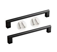 Manijas de gabinete 2 tiradores de aleación de aluminio for armarios, puertas, armarios, barras redondas, pomos for cajones y puertas de cocina for baño, armario y ropero.(Black,192mm)