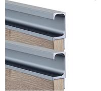 Manijas de gabinete 2 tiradores de armario en forma de G for cajones, tiradores ocultos de aleación de aluminio for puertas de cocina, baños, armarios, sin ranuras.(Gray,1000mm)