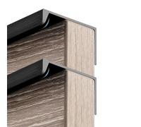 Manijas de gabinete 2 tiradores ocultos de aleación de aluminio for armarios, pomos de cajón en ángulo recto, palancas for puertas de cocina, baños, armarios y roperos.(Black,600mm)