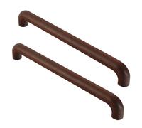 Manijas de Gabinete Marrones Tiradores para Puertas de Muebles de Madera Maciza Tiradores de Armario de Cocina de Haya 2 Tiradores de Cajón de Madera (Hole distance 64mm)