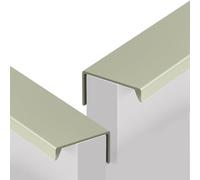 Manijas de gabinete Paquete de 2 tiradores ocultos for armarios, de aleación de aluminio, en ángulo recto, for cajones y puertas de cocina, for baño, armario y ropero.(Green,200mm)