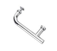 Manijas de puerta de acero inoxidable para baño y ducha de alta resistencia, acabado pulido completo, manija de puerta de vidrio para empujar y tirar, orificio a orificio, 145 mm / 5,7 pulgadas