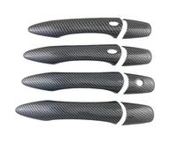 Manijas de puerta exterior de repuesto para Infiniti QX50 Q50 QX56 QX60 QX70 negro brillante carbono lateral manijas cubiertas de tazón calcomanías (Carbon 4Smart) (Carbon 2smart)