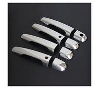 Manijas de puerta exteriores negras cubiertas para manijas de puerta se adapta a M&i-tsubishi se adapta a Triton Pickup L200 2015-2019-2021 (color: W) (plata)