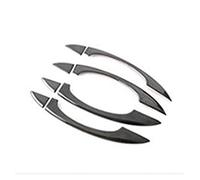 Manijas de Puerta Exteriores para A4, B8, Q3, Q5, Tiras Decorativas para manijas de Puerta, Cubiertas de Auto, Pegatinas (Color: Negro A)
