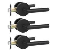 Manijas de puerta negras, manija Interior armario negra mate, palanca paso for pasillo y, aleación Zinc, 3 unidades Para dormitorios, baños