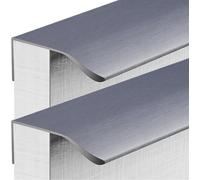 Manijas de puerta ocultas, perilla aluminio, armario, cocina, manijas, tiradores borde dedo, cajón, perillas, gris cepillado, 2 piezas(Hole distance 352mm)