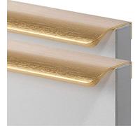 Manijas de puerta ocultas, Perilla oculta Aleación aluminio invisibles Gabinete Cajón Armario Perillas cocina Oro cepillado 2 piezas(Overall length 1500mm)