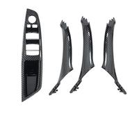 Manijas Interiores Para Coche Reposabrazos de puerta Interior calidad, Panel embellecedor, tirador, conjunto repuesto for BMW 5 Series F10 F11 F18 520i 523i 525i 528i 535i(Carbonfiber LHD 4PCS)