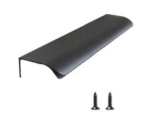 Manijas ocultas del borde dedo armario de los muebles, manija oculta gabinete negro 80-500m m(Black 150mm)