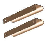 Manijas ocultas, manija invisible del gabinete, Pomo de puerta invisible aleación aluminio for armario, cocina, muebles, color bronce, 2 unidades(Hole distance 352mm)