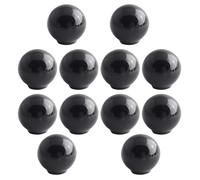 Manijas Para Muebles Mango de bola de Cerámica Pomos Cocina Manijas Tiradores de Puerta Armarios Cajones Tiradores (Negro,12 Piezas)