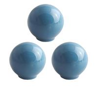 Manijas Para Muebles Mango de bola de Cerámica Pomos Cocina Manijas Tiradores de Puerta Armarios Cajones Tiradores (Azul,3 Piezas)