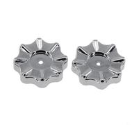 Manijas redondas de plástico para manómetros y grifos, paquete de 2 pomos de calibre HVAC con montaje cuadrado de 6.6 mm, color plateado
