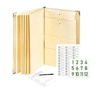 Manila Accordion-style Document Organizer | Accordion Document Pockets With Pockets,File Organizer For Receipt Folio Paper Business Travel Offices Work