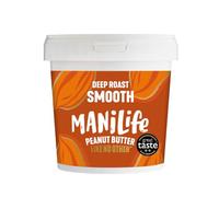 ManiLife Mantequilla de Cacahuete - Peanut Butter - Natural, de Origen único, sin Aditivos, sin Azúcar Añadida, sin Aceite de Palma - Cremoso Tostado Profundo - (1 x 900g)