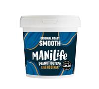 ManiLife Mantequilla de Cacahuete - Peanut Butter - Natural, de Origen único, sin Aditivos, sin Azúcar Añadida, sin Aceite de Palma - Cremoso Tostado Original - (1 x 900g)