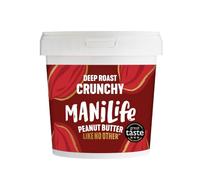 ManiLife Mantequilla de Cacahuete - Peanut Butter - Natural, de Origen único, sin Aditivos, sin Azúcar Añadida, sin Aceite de Palma - Crujiente Tostado Profundo - (1 x 900g)